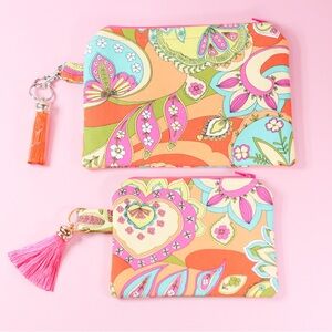 2 coin pouch/ cosmetic bags with zipper closures